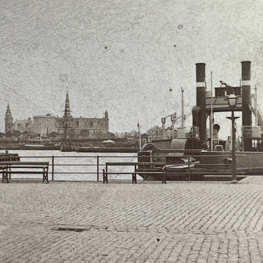 Antique 1896 Kronborg Castle Helsingor Denmark Stereoview Photo Card P1586