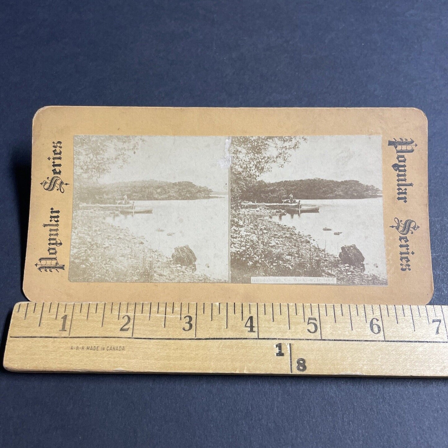 Antique 1870s Glendalough Lower Lake Ireland Stereoview Photo Card P4545