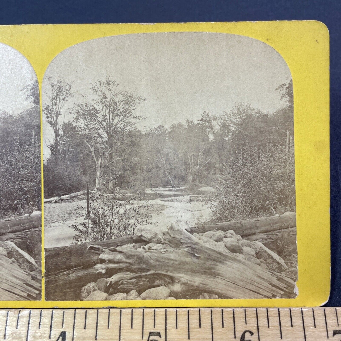 Antique 1860s Artist's Brook North Conway NH Stereoview Photo Card V1785