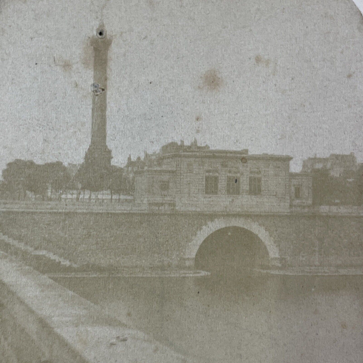 Paris Bastille and July Column Stereoview France Antique c1858 X3842