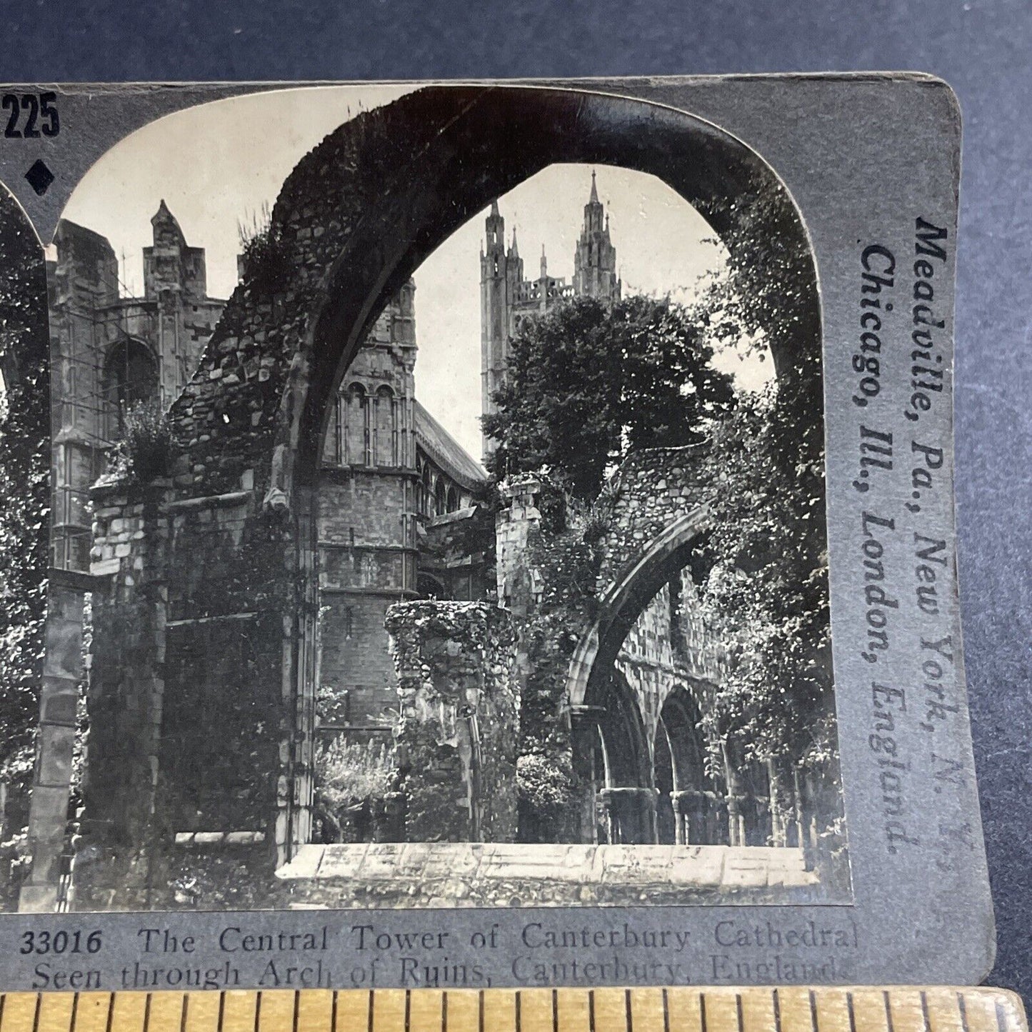 Antique 1930s Canterbury Cathedral England UK Stereoview Photo Card P5013