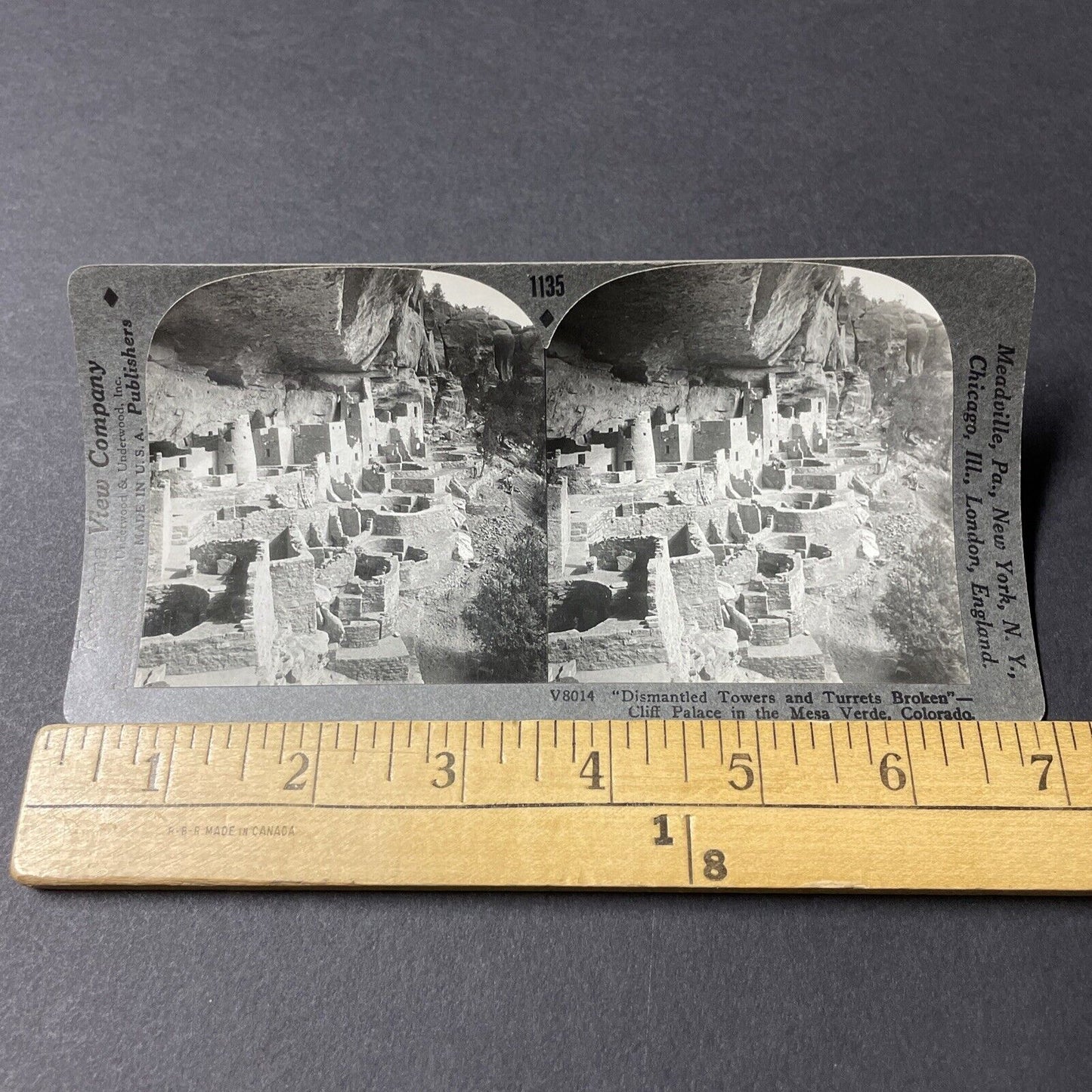 Antique 1920s Mesa Verde Stone Houses Colorado Stereoview Photo Card V2820