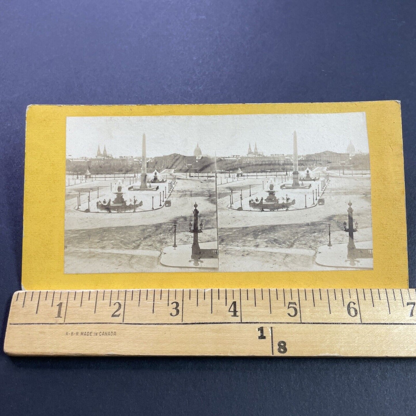 Antique 1870s Luxor Obelisk Paris France Cleoptra Stereoview Photo Card P4136