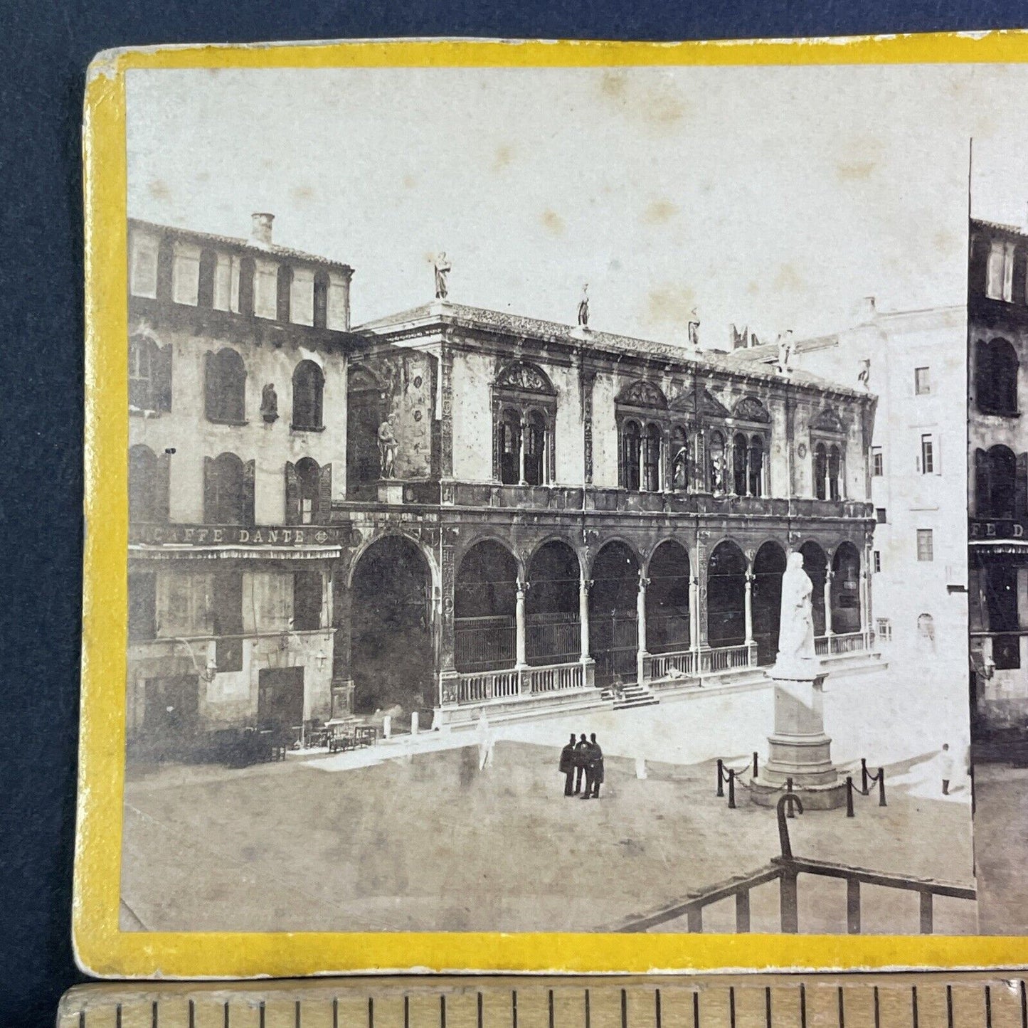 Place Of The Lords Venora Italy Stereoview Piazza Signori Antique c1870 X3242