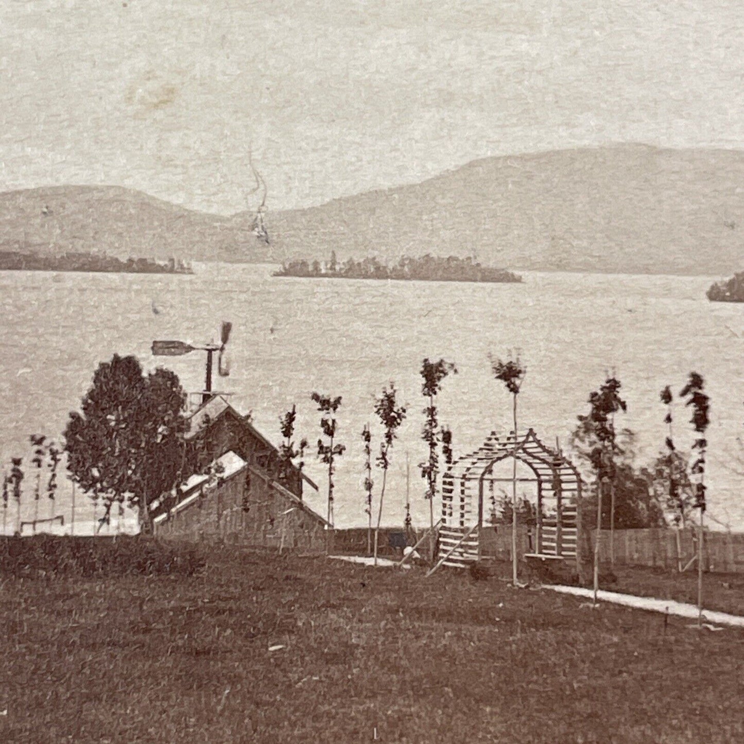 Pavilion Lake Winnipesaukee Wolfeboro Stereoview ET Brigham Antique c1872 X1204