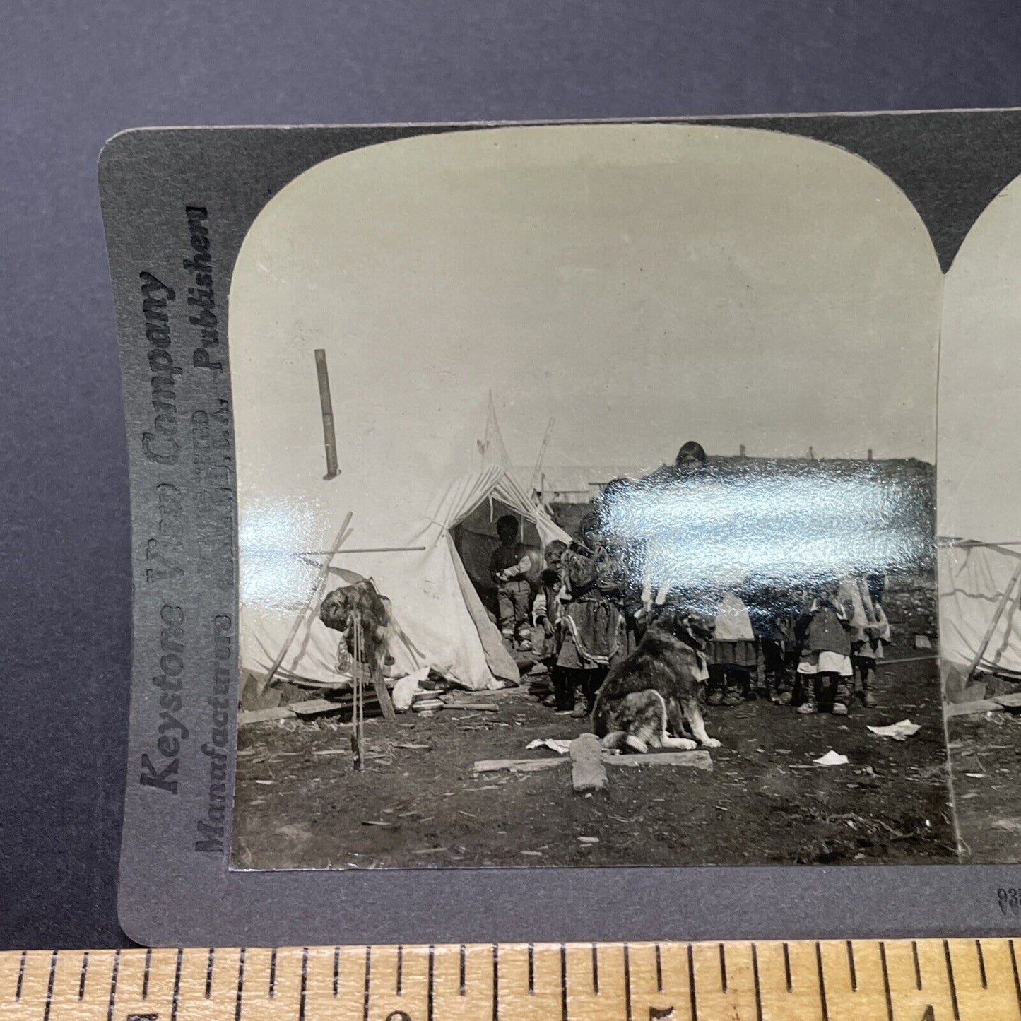 Antique 1900 Eskimo Inuit Near Skagway Alaska Stereoview Photo Card P2334