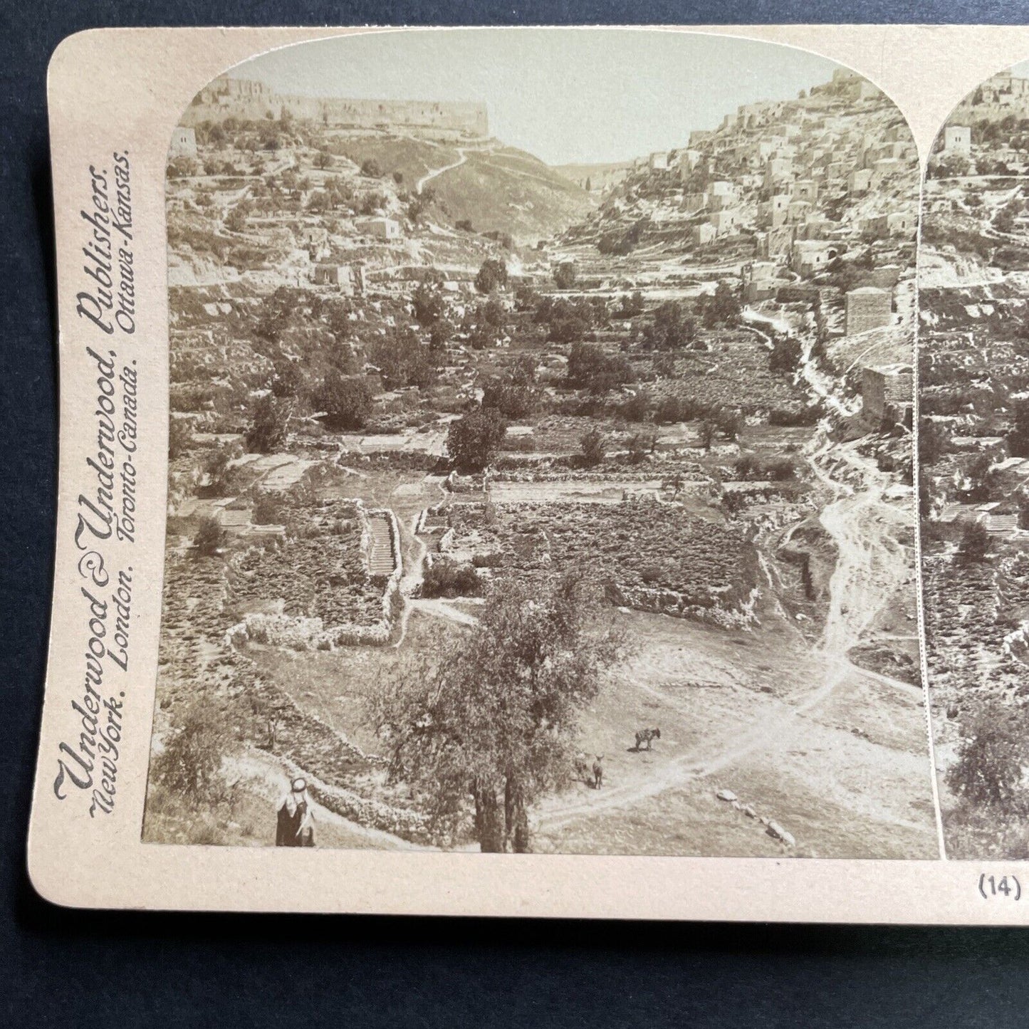 Antique 1900 Village Of Silwan Israel Palestine Stereoview Photo Card P1378