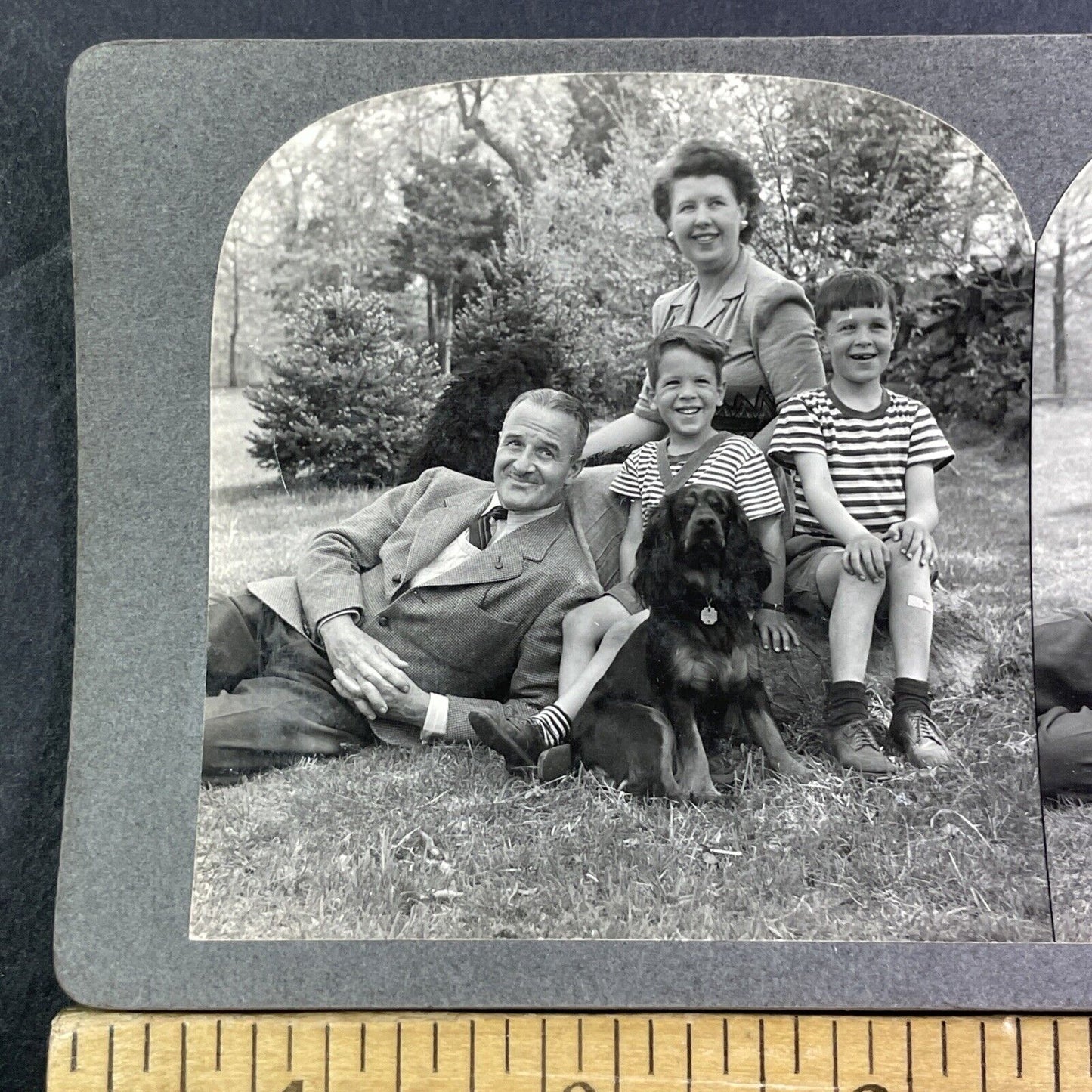 John Spencer And Family Stereoview Norwalk Connecticut Antique c1935 X1563