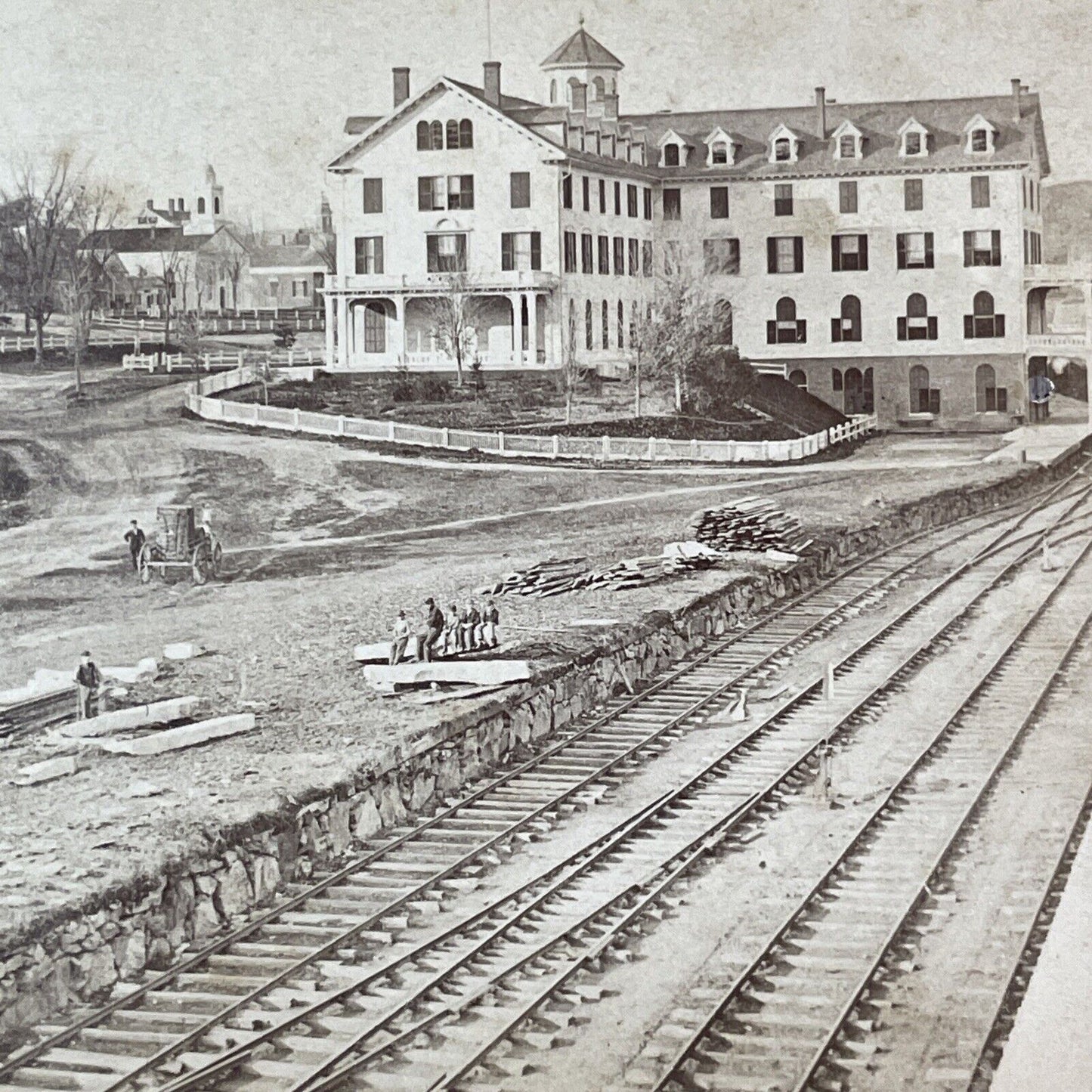 Pemigewasset House And Railroad NH Stereoview Photo Card Antique c1870 X933