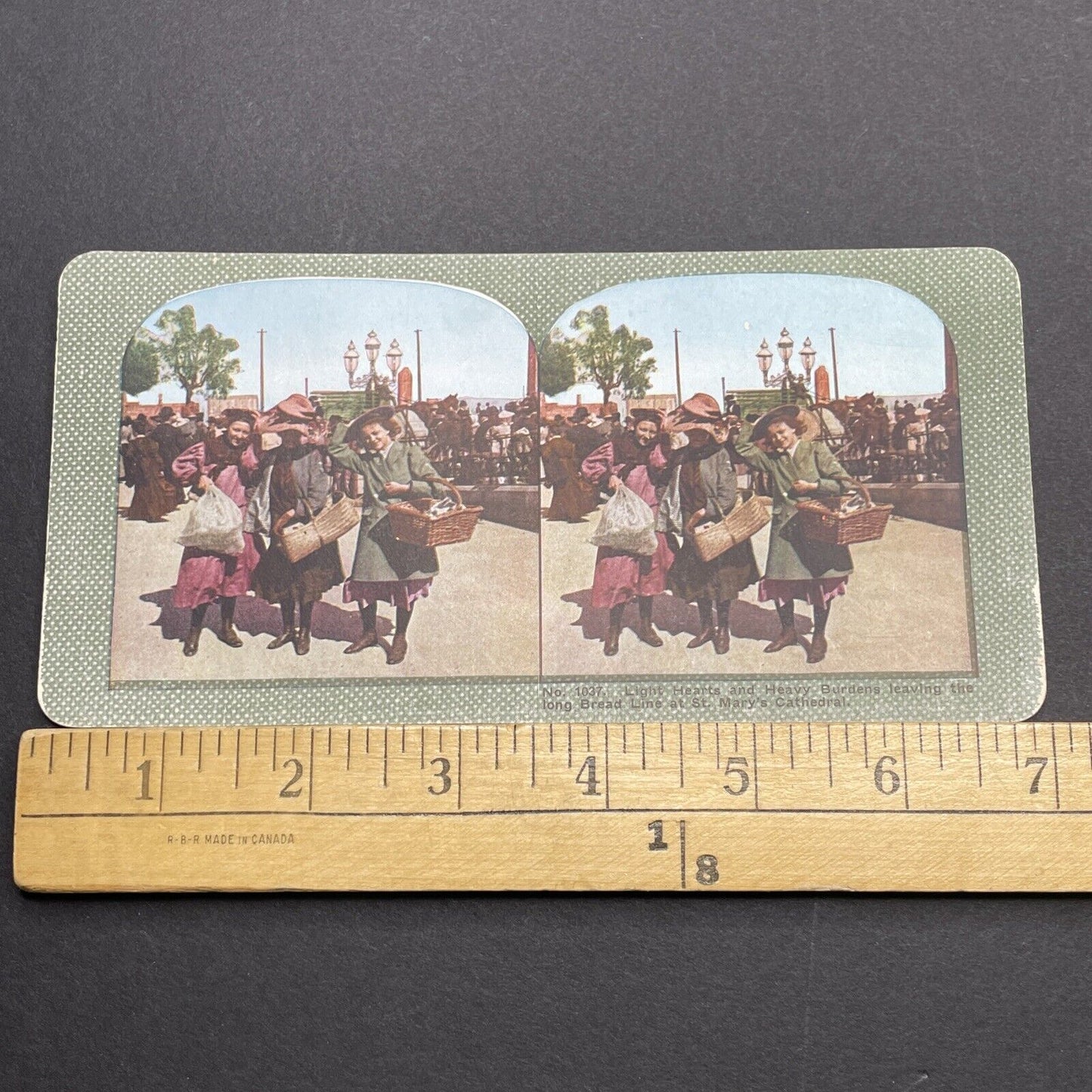 Antique 1910s San Francisco Earthquake Rations Stereoview Photo Card 2300-36