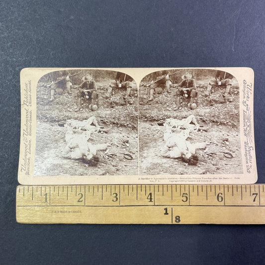 Dead And Wounded Soldiers Stereoview US Philippines War Antique c1899 X2597