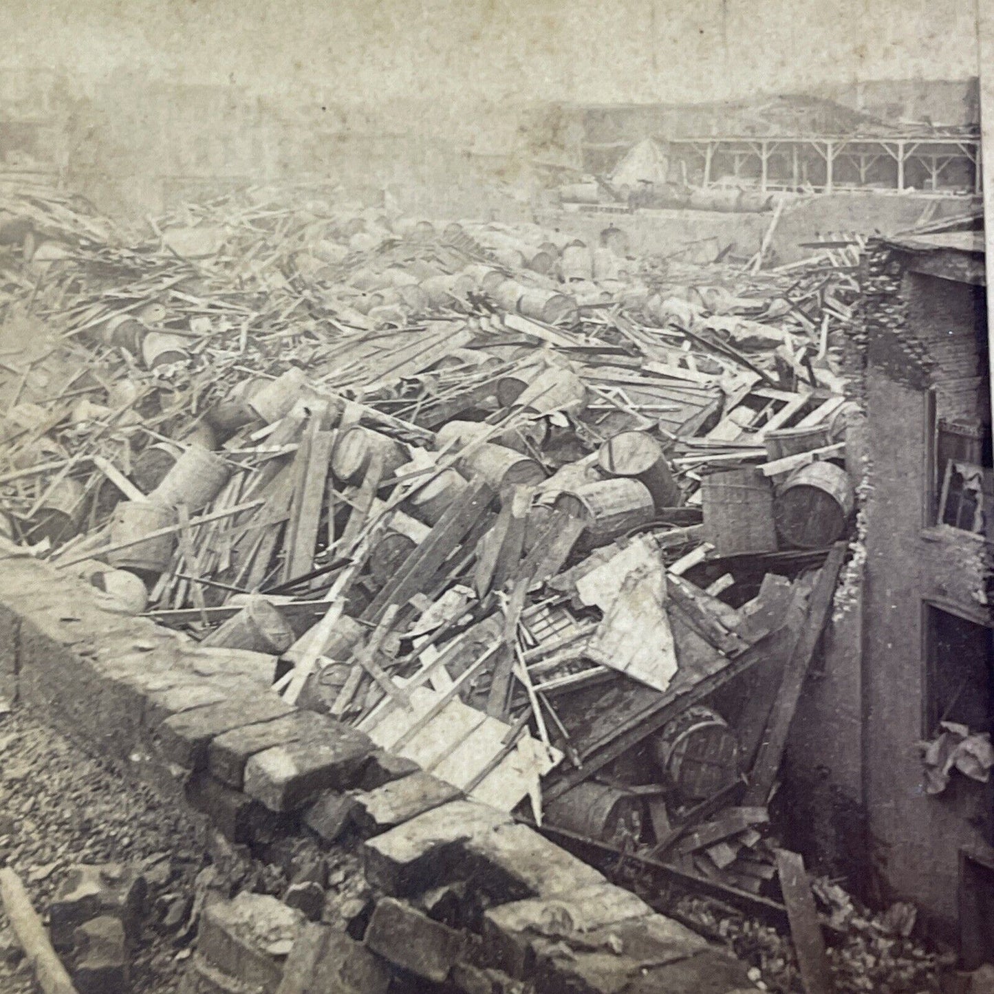 Louisville Kentucky F4 Tornado Disaster Stereoview Warehouse Antique c1890 X3740