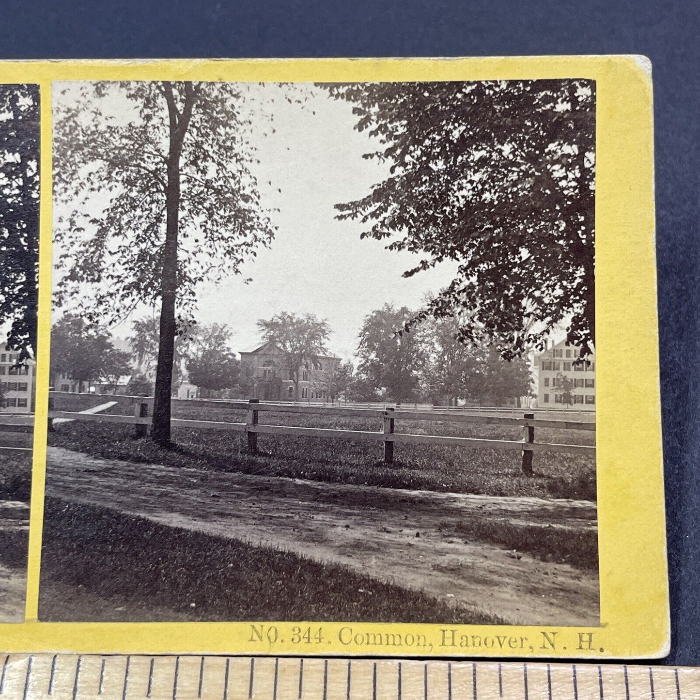 Antique 1870s Hanover New Hampshire Dartmouth Yard Stereoview Photo Card V2006