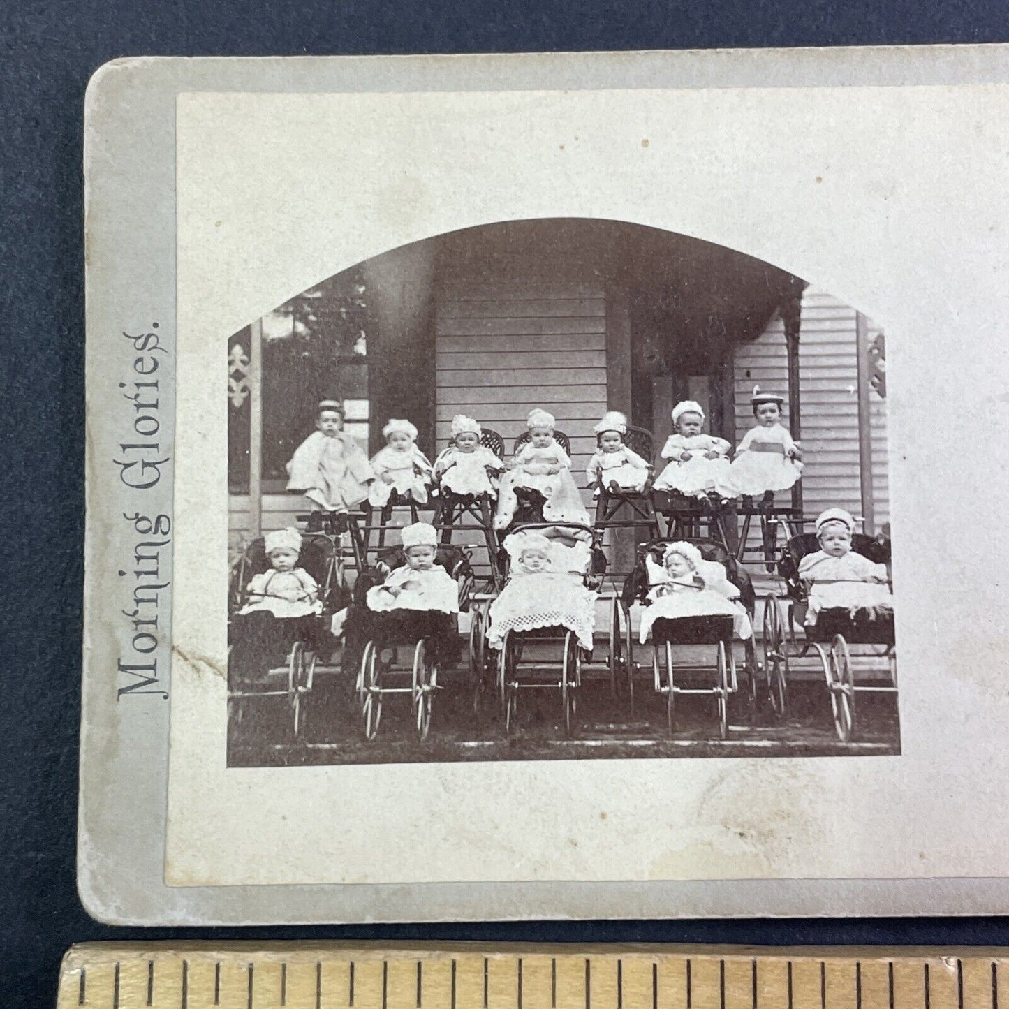 Physicist William Coolidge Babies of Hudson Massachusetts Stereoview c1874 Y1303