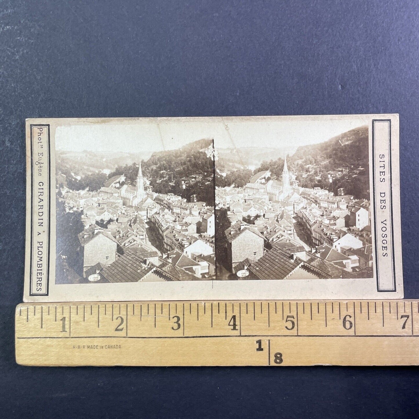 Plombieres Panorama Stereoview Eugene-Adalbert Cuvelier Antique c1860 X3801