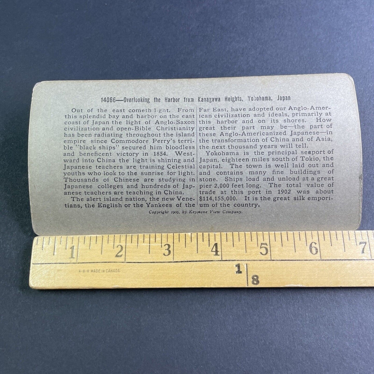 Antique 1904 City View Yokohama Japan Stereoview Photo Card P2103