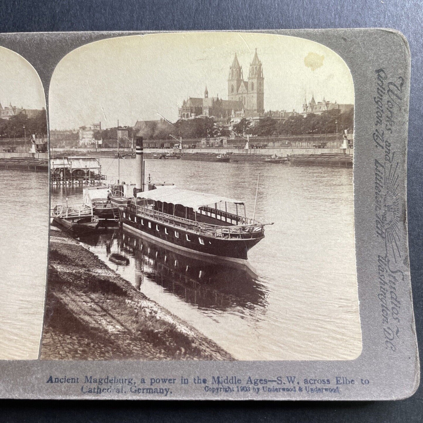 Antique 1903 Magdeburg On The Rhine Stereoview Photo Card P1584