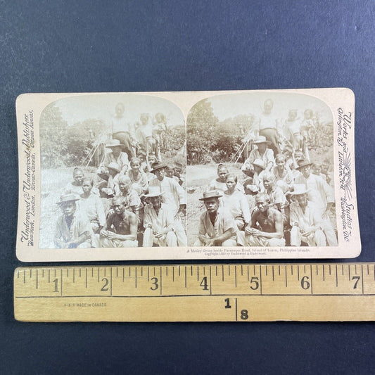 Farmers in The Philippines Stereoview Luzon Island Antique c1900 Y132