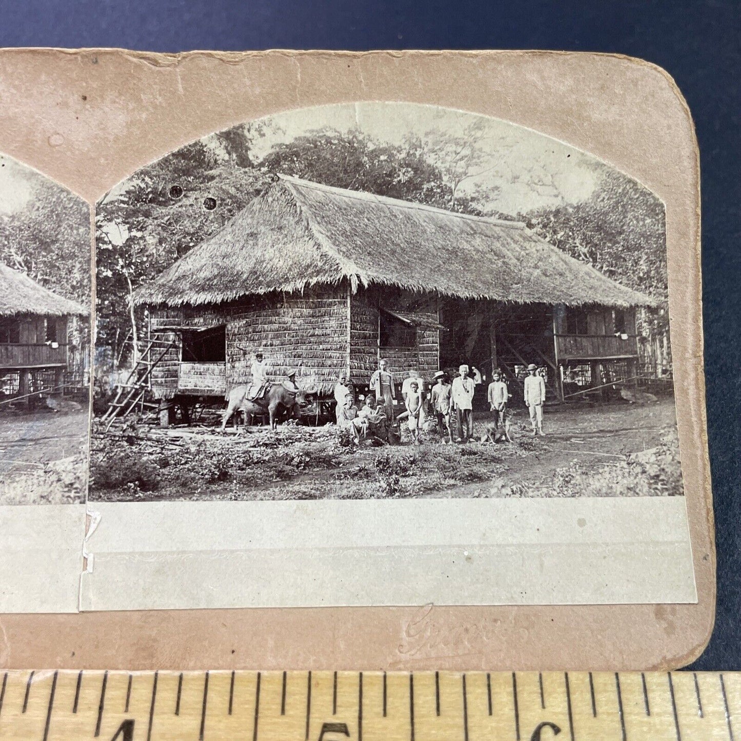 Antique 1860s Uncontacted Tribes In The Philippines Stereoview Photo Card P3847