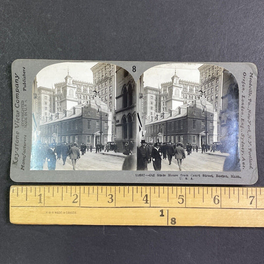 Court Street in Boston Massachusetts Stereoview Antique c1909 Y1024