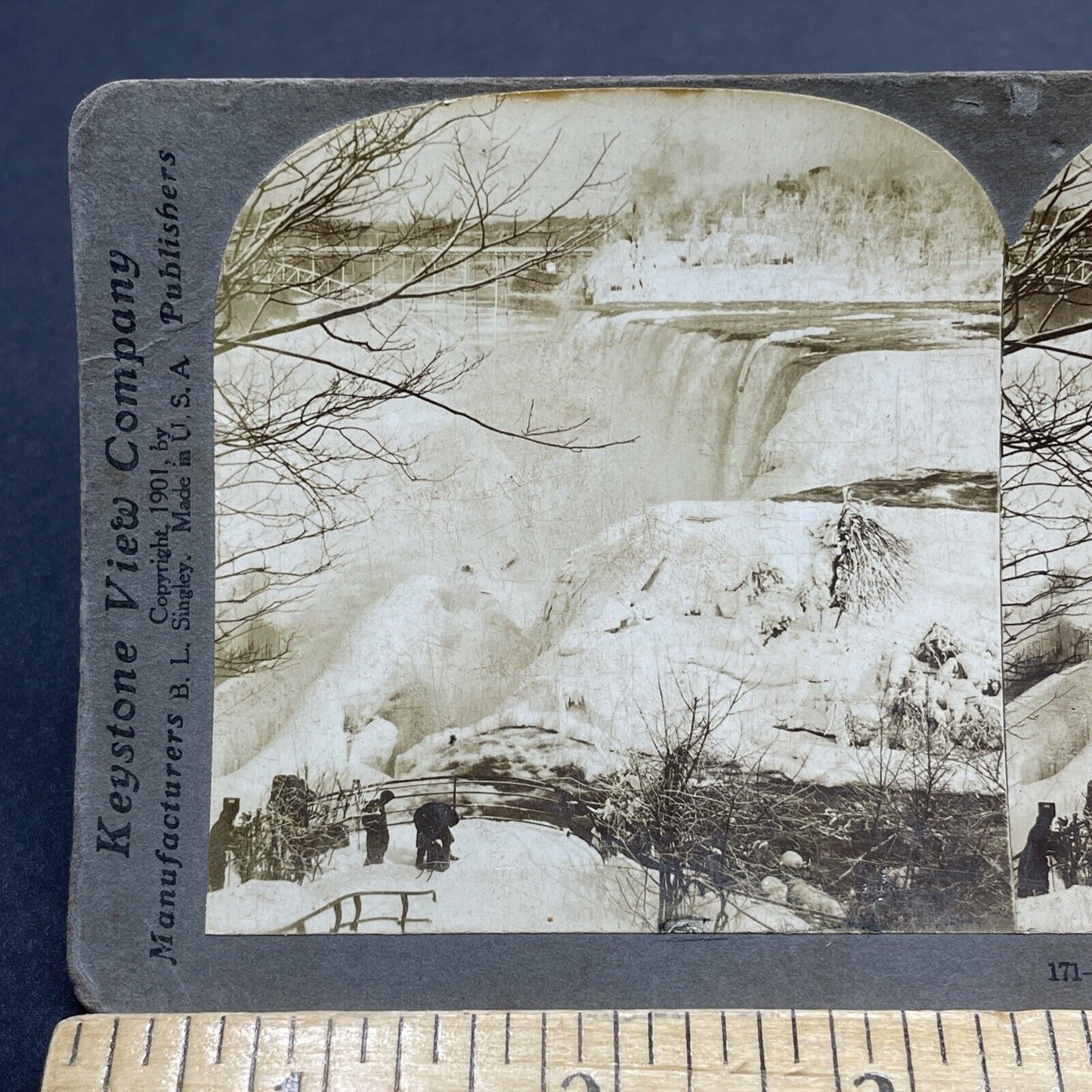 Antique 1901 Great Winter Of 1901 Niagara Falls NY Stereoview Photo Card P2051