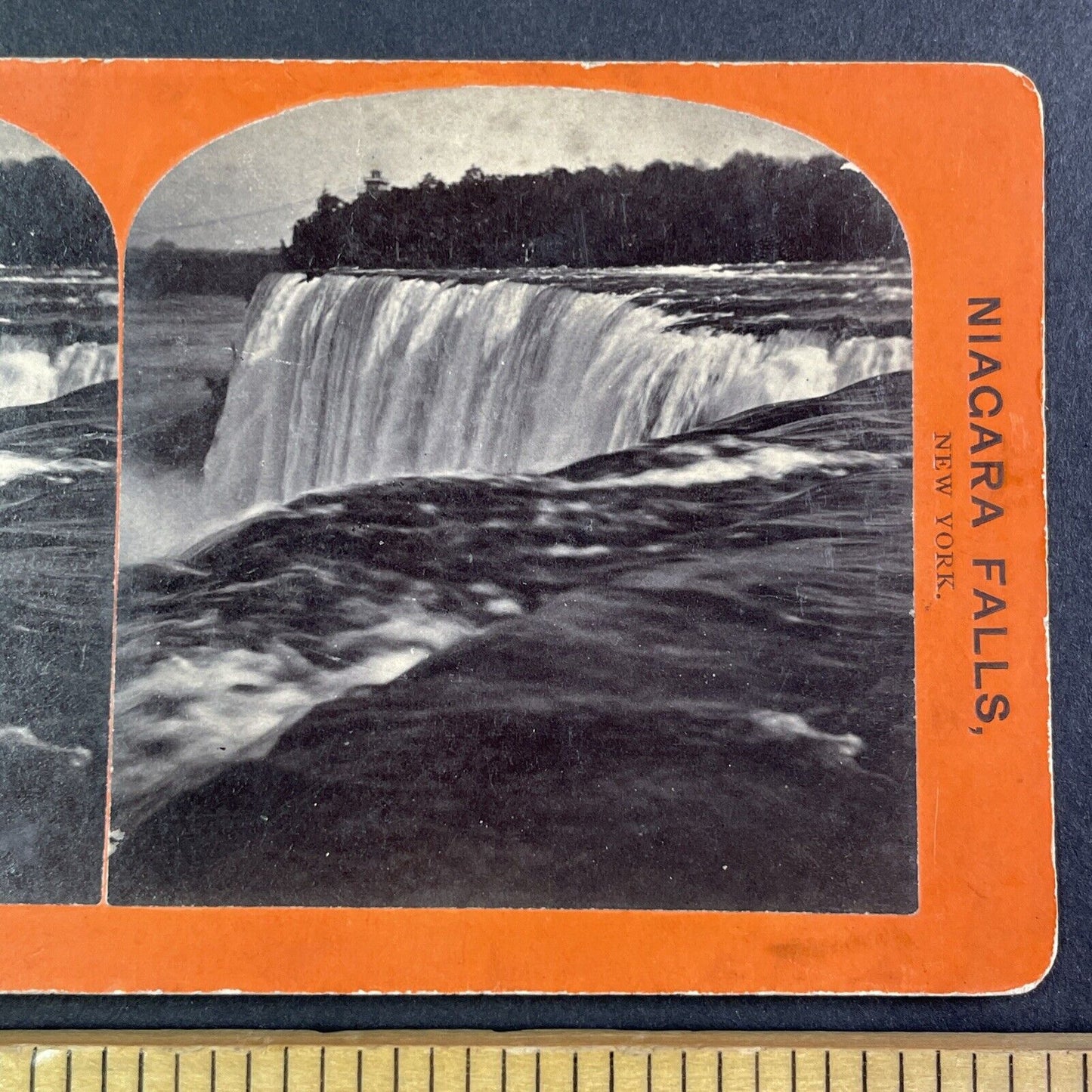 American Falls from Luna Island New York Stereoview George Barker c1870 Y2538