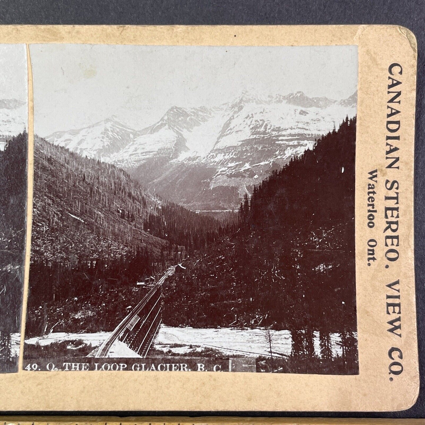 Loop Glacier British Columbia Canada Stereoview CPR Rail Views c1899 Y2112