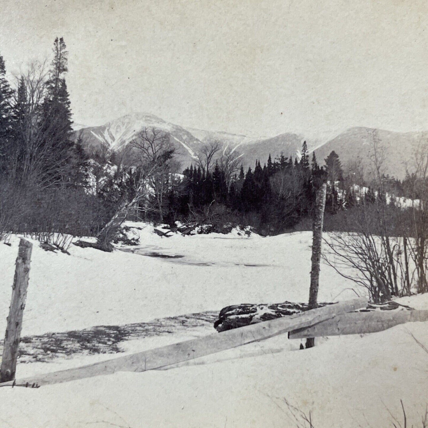 Antique 1874 Great Blizzard Of '74  Near Conway NH Stereoview Photo Card V1765