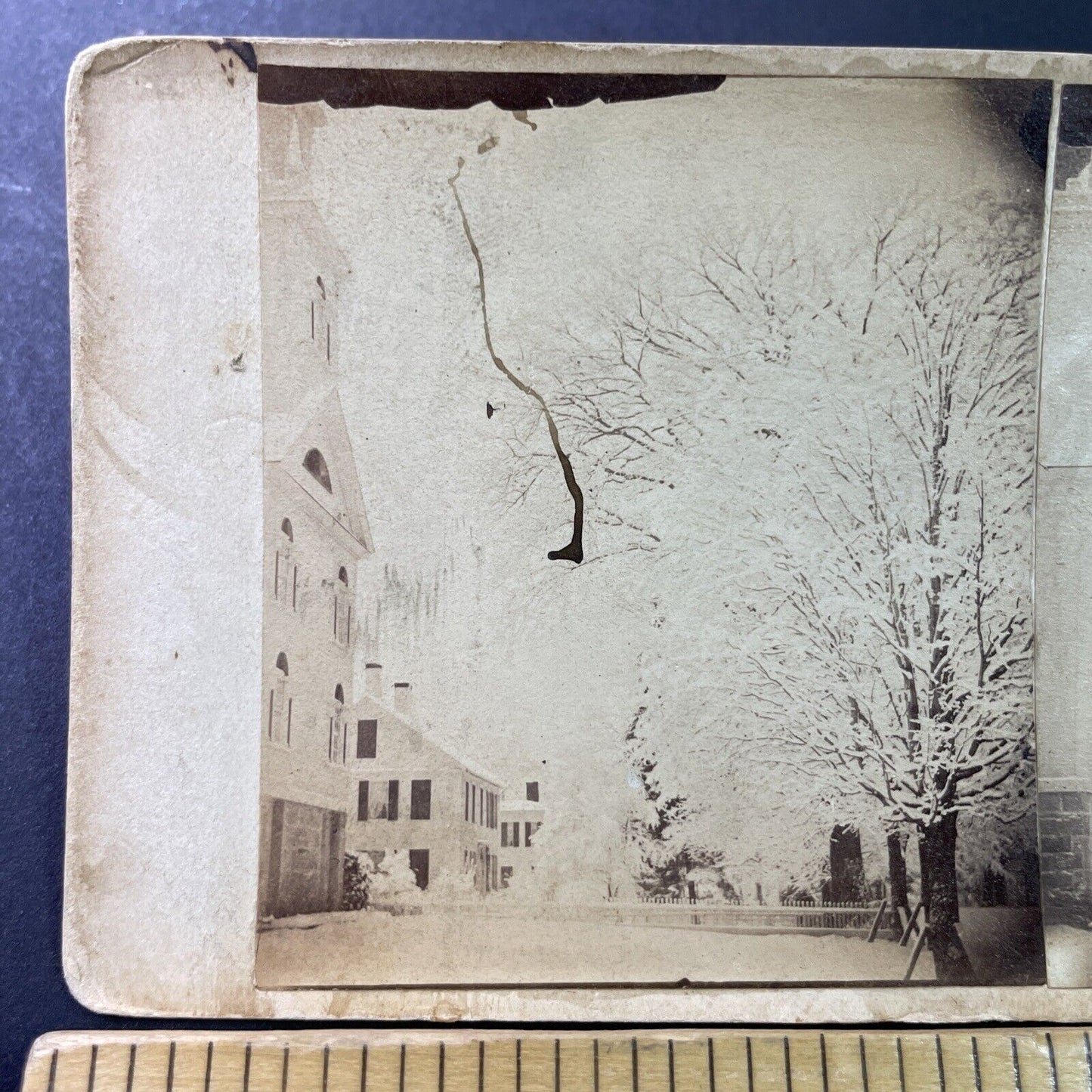 Antique 1900 Winchester New Hampshire Downtown Stereoview Photo Card P3330
