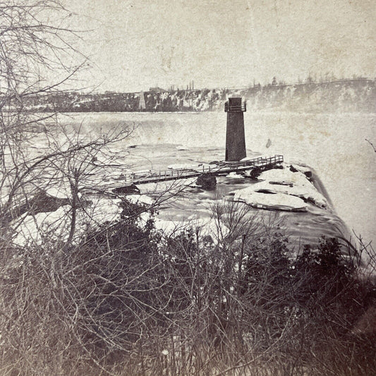 Antique 1870s Terrapin Tower Niagara Falls NY Stereoview Photo Card P381-16