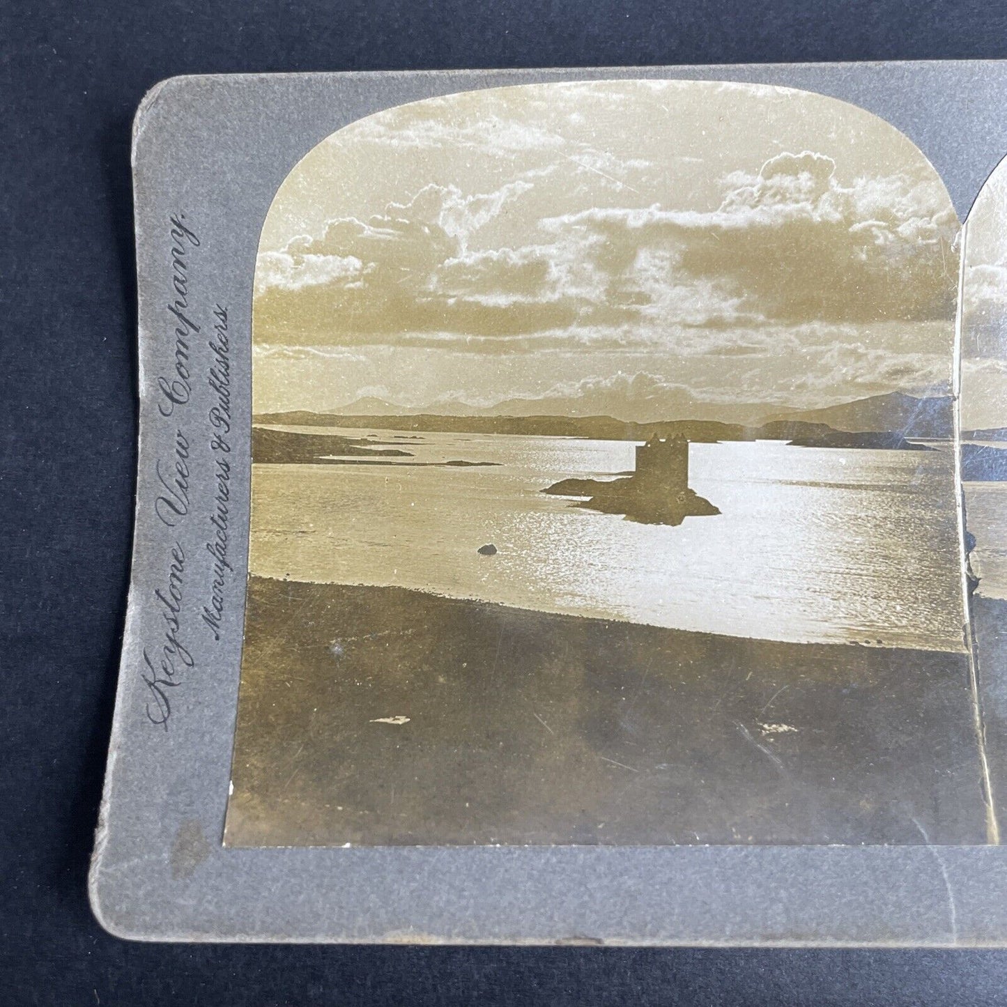 Antique 1902 Loch Lomond Lake  & Vista Scotland Stereoview Photo Card P1050