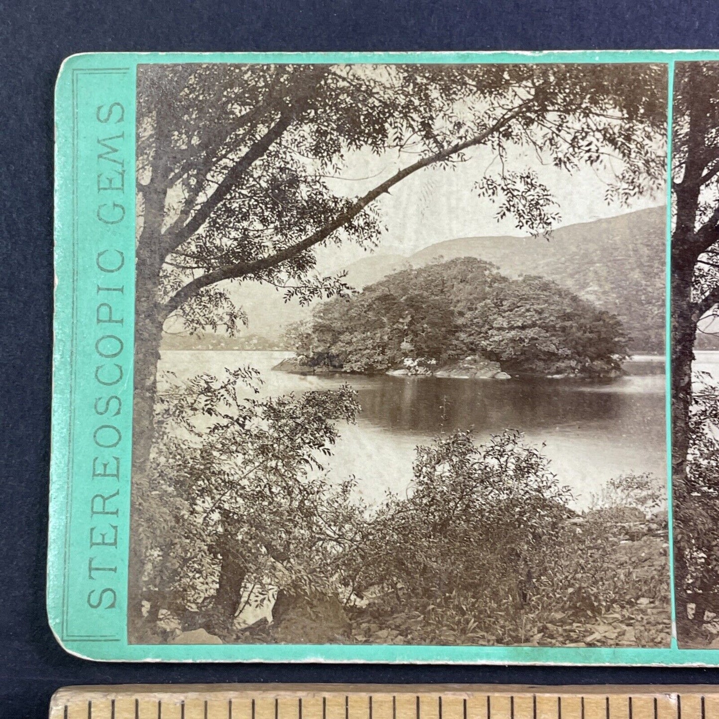 MacCarthy’s Island Ireland Stereoview Upper Lake of Killarney Antique 1870 X3706