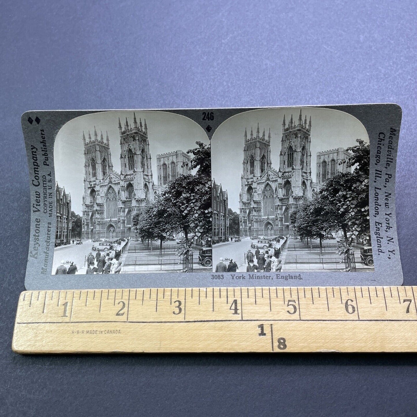 Antique 1920s York Minster Cathedral Church England Stereoview Photo Card V2967