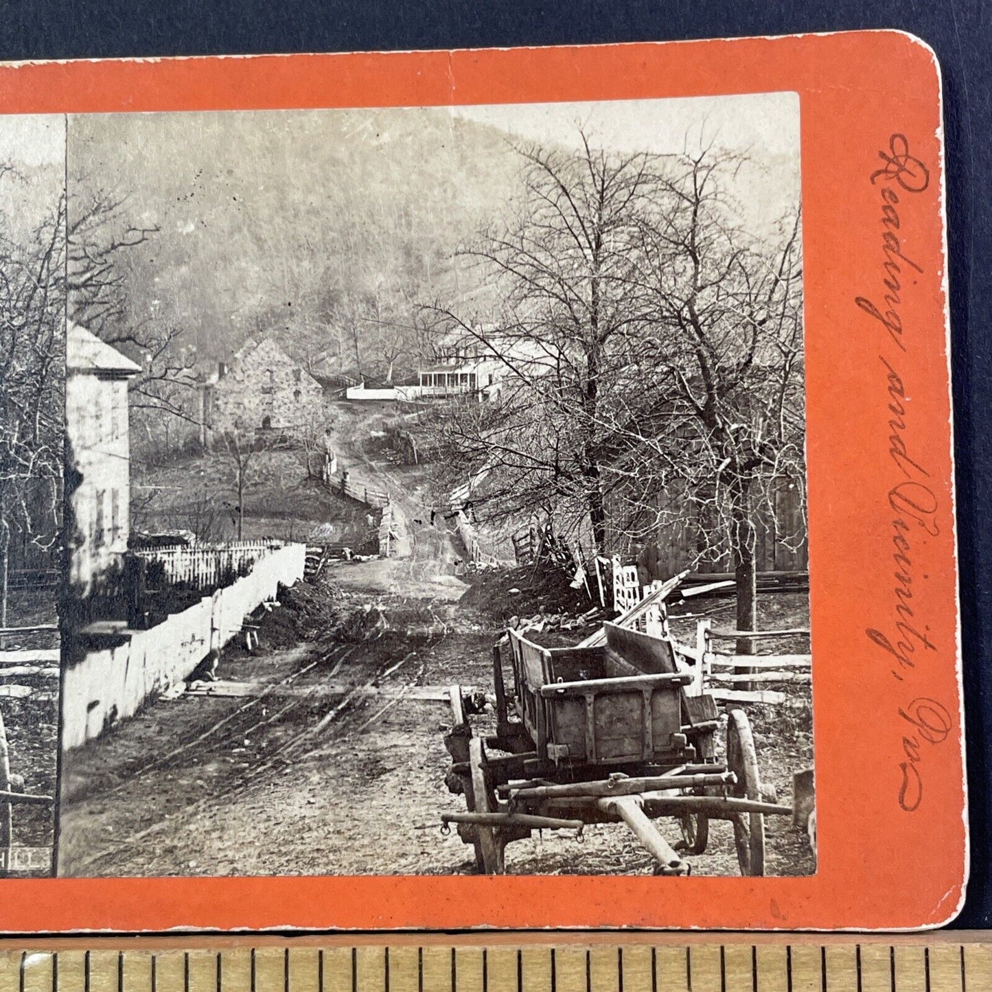 Flying Hills PA Stereoview Philadelphia Ave & Valley Stream Road c1868 X1268