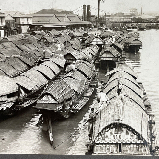 Antique 1920s Shipping Port Manila Philippines Stereoview Photo Card P3712