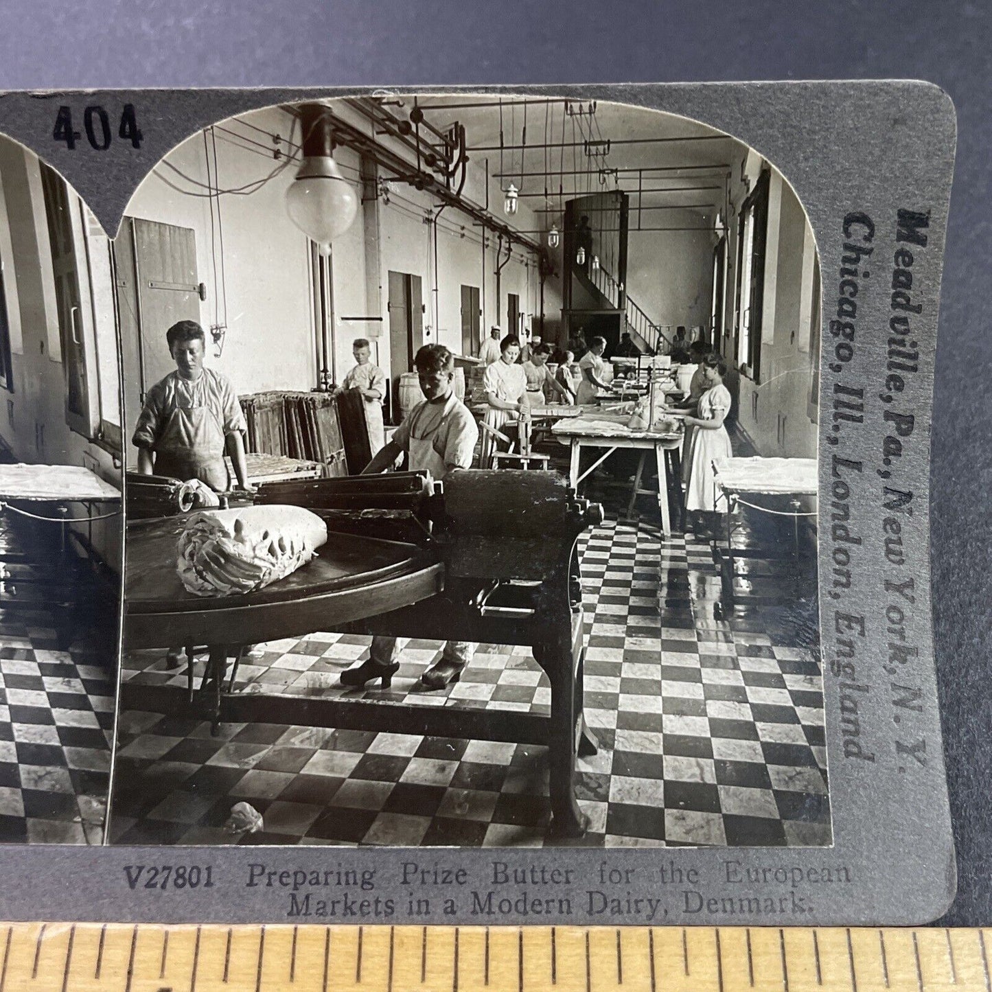 Antique 1910s Hasley Denmark Dairy Butter Factory Stereoview Photo Card P3758