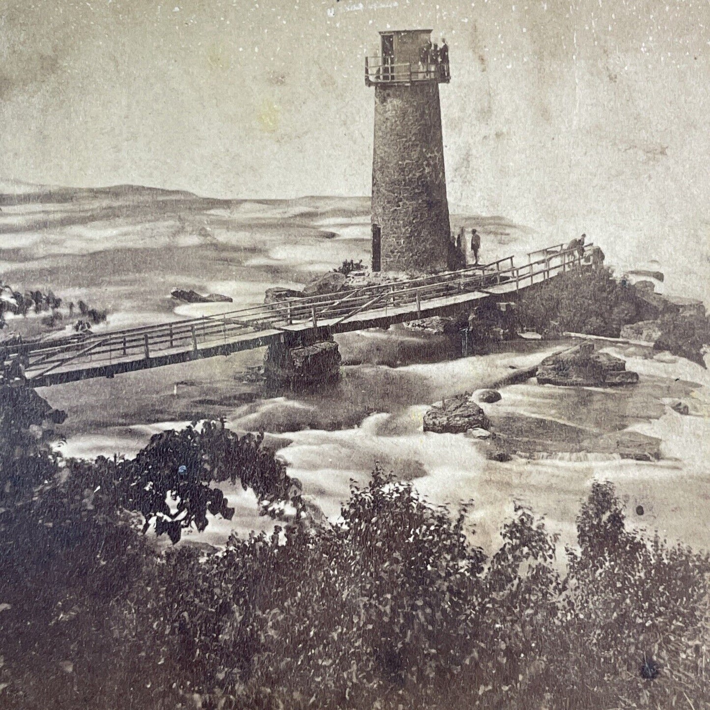 Terrapin Tower Niagara Falls New York Stereoview W.M. Chase Antique c1870s Y2620