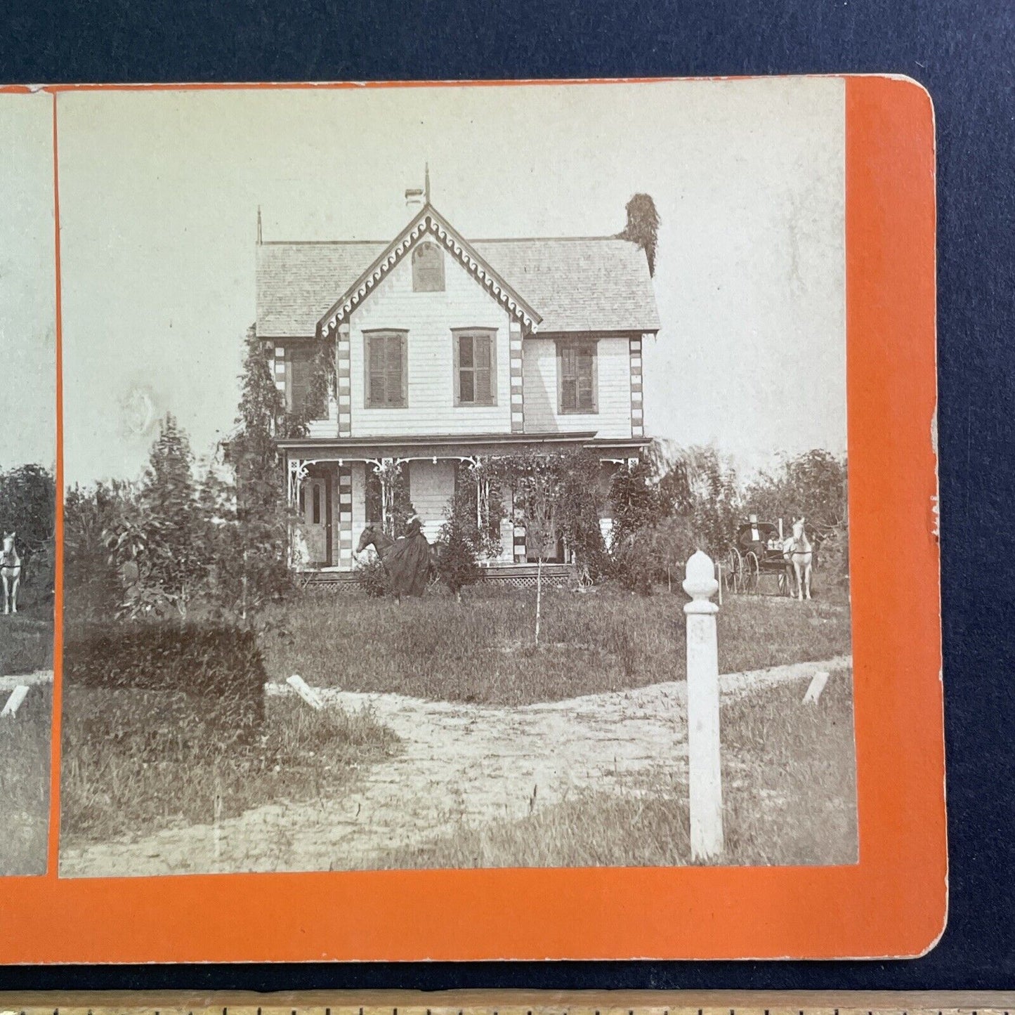 Victorian House Perry County Pennsylvania Stereoview Antique c1860s Y461