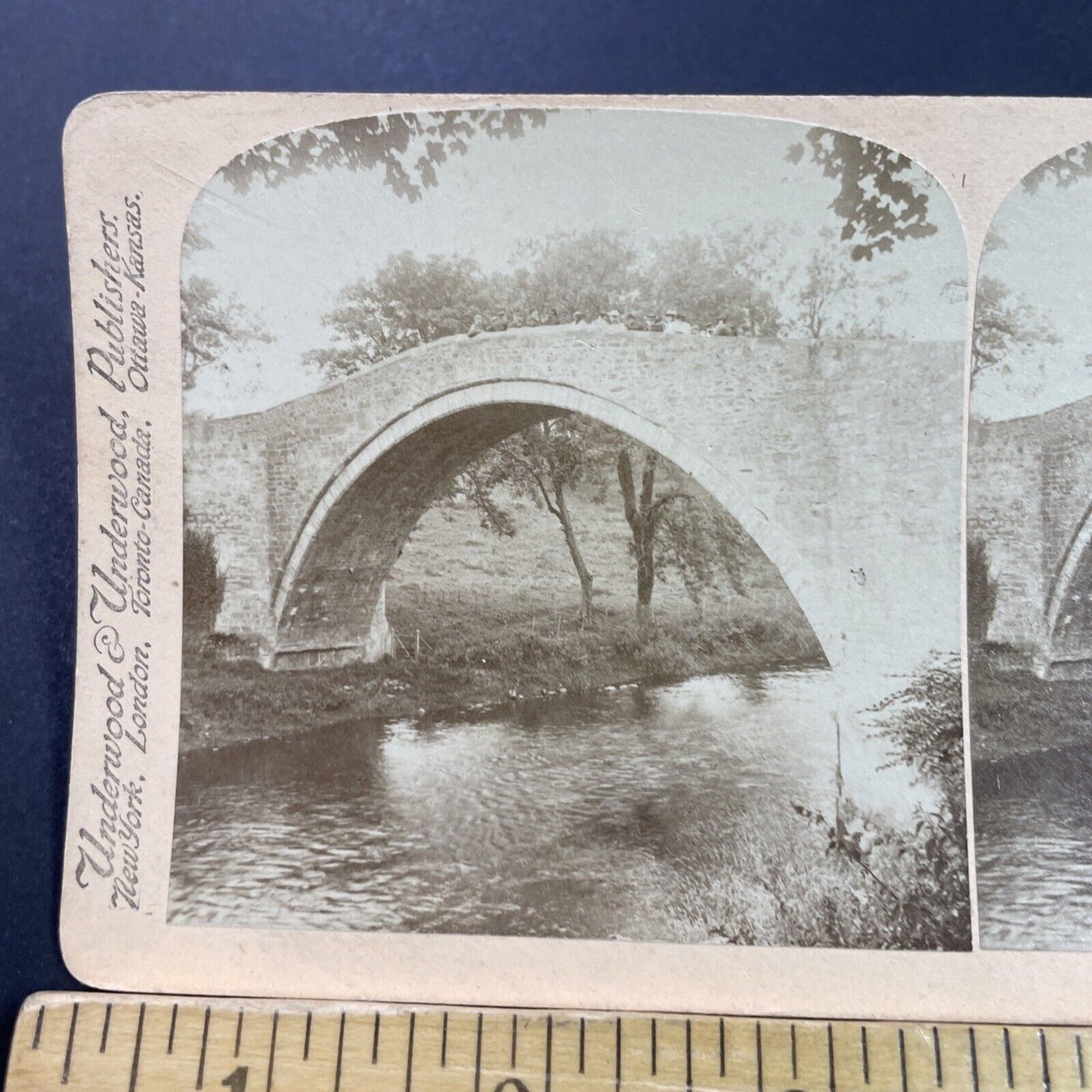 Antique 1890s Brig O'Doon Ayrshire Scotland Bridge Stereoview Photo Card P3885