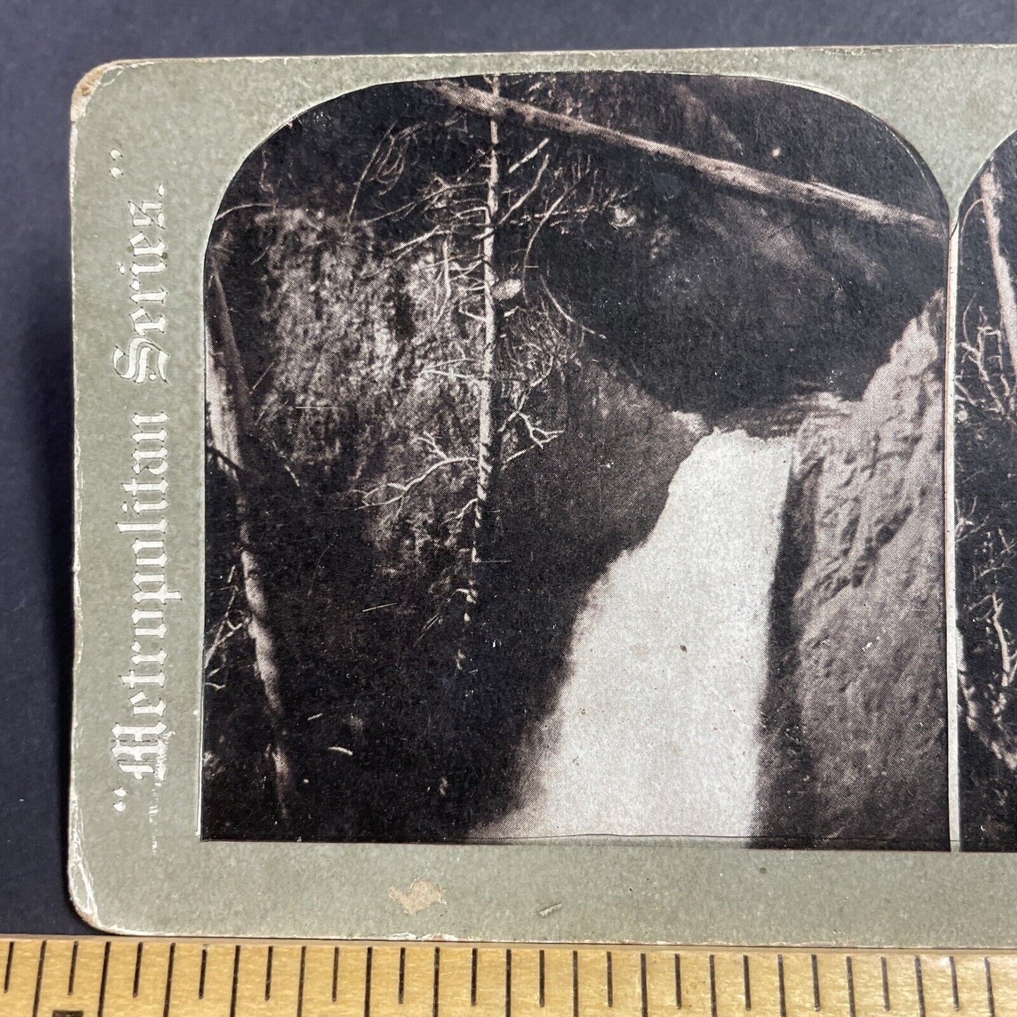 Antique 1905 Grand Falls Yellowstone Park Stereoview Photo Card P1980-02