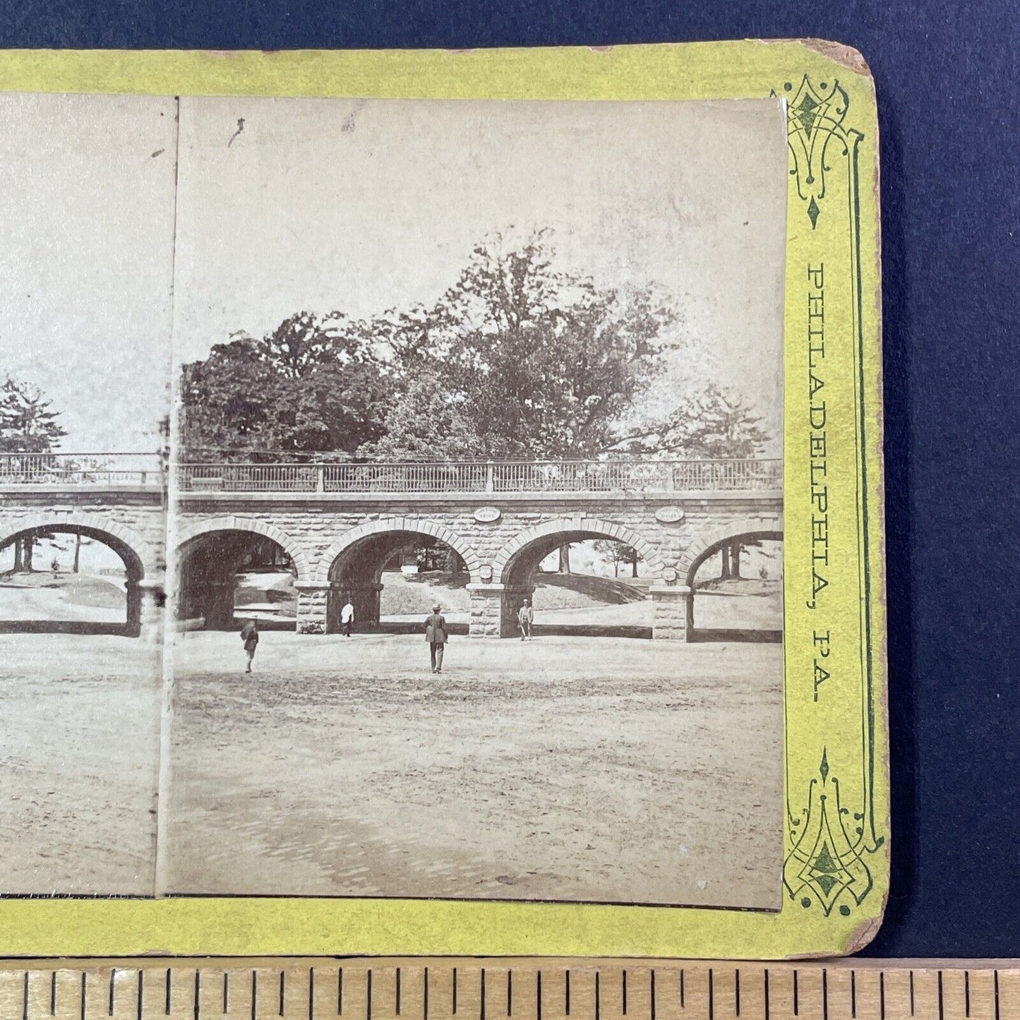 Fairmount Park Trolley Bridge Stereoview Philadelphia PA Antique c1875 X1252