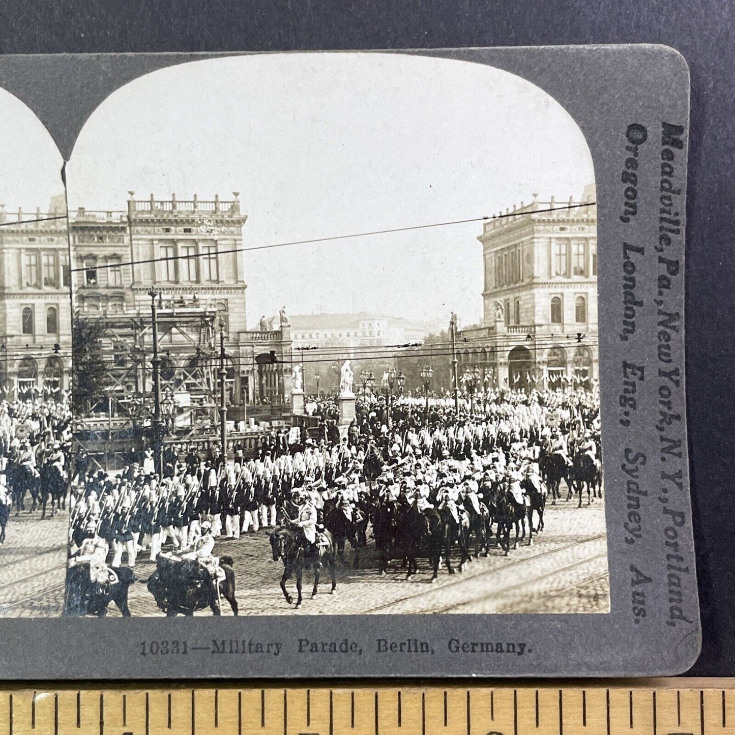 German Military Parade Berlin Germany Stereoview Antique c1916 Y510