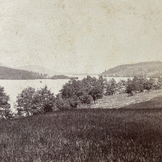 Antique 1870s Alton Bay New Hampshire Stereoview Photo Card V1828