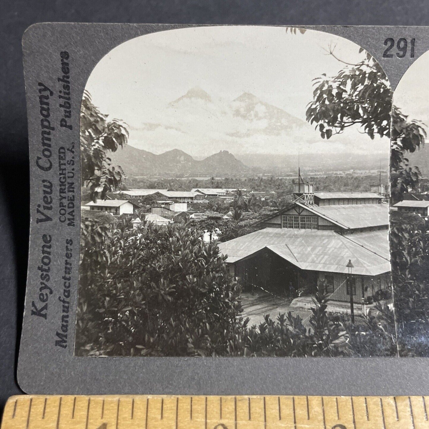 Antique 1910s Volcan de Fuego Volcano Guatemala Stereoview Photo Card P3650