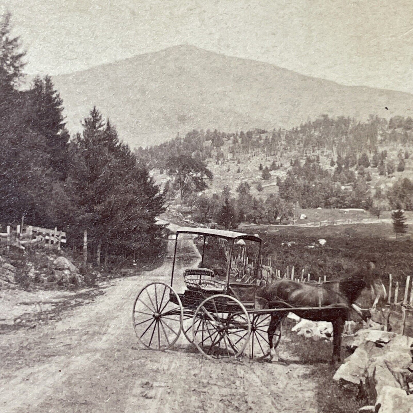 Antique 1860s Mount Kearsarge Wilmot NH Stereoview Photo Card V2122