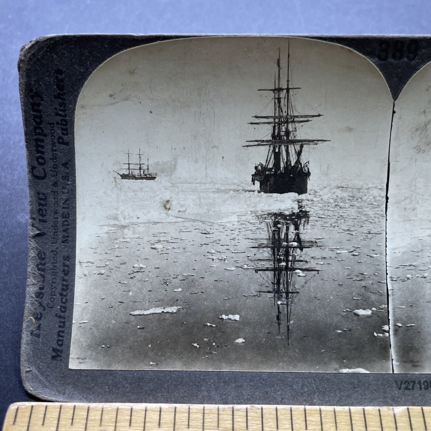 Antique 1902 Nova Zembla Ship Arctic Canada Stereoview Photo Card P2432