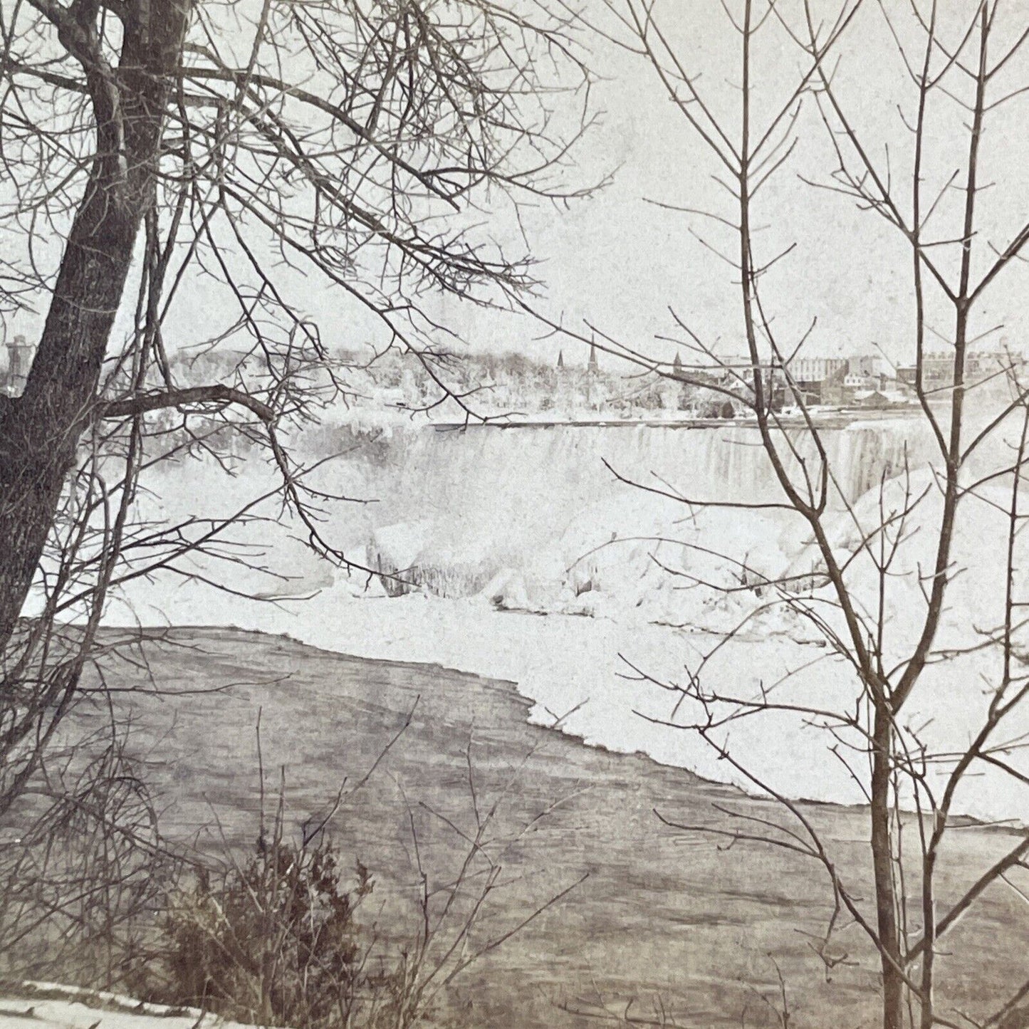 United States Side Niagara Falls Stereoview J.G. Parks Antique c1870s Y2768