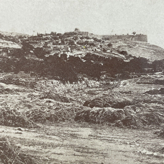 Antique 1870s Unexcavated Areas Of Jerusalem Israel Stereoview Photo Card P4126