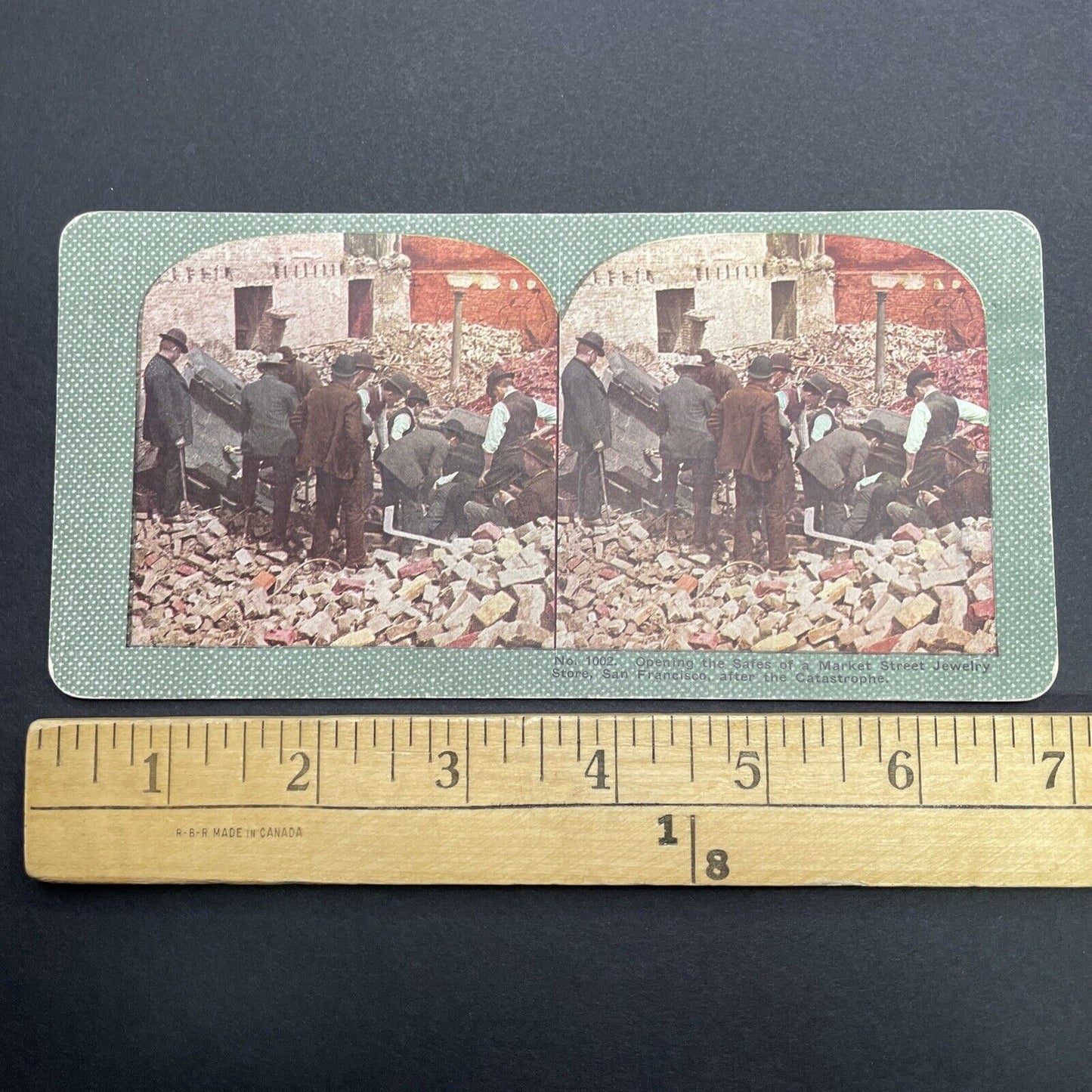 Antique 1910s San Francisco Earthquake Safe Vaults Stereoview Photo Card 2300-02