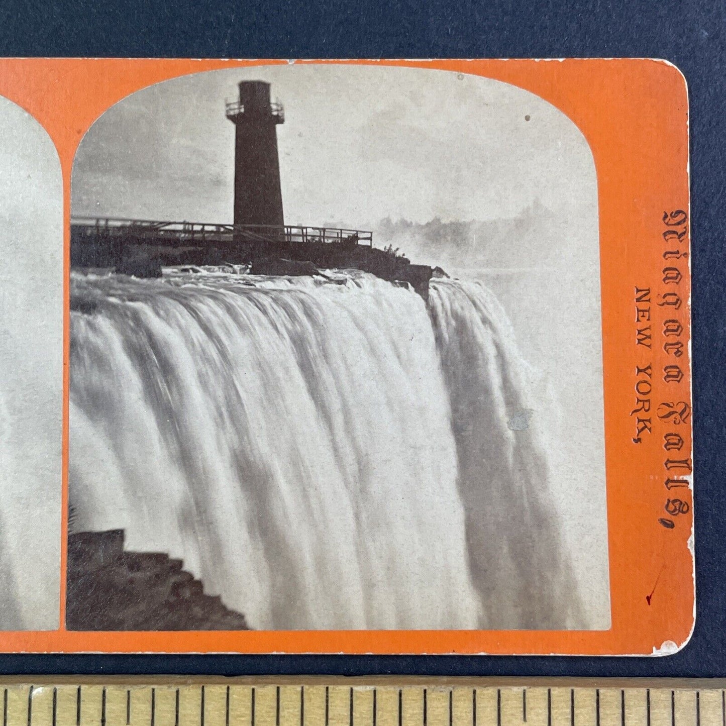 Niagara Falls Terrapin Tower Stereoview George Curtis Antique c1870 Y2445